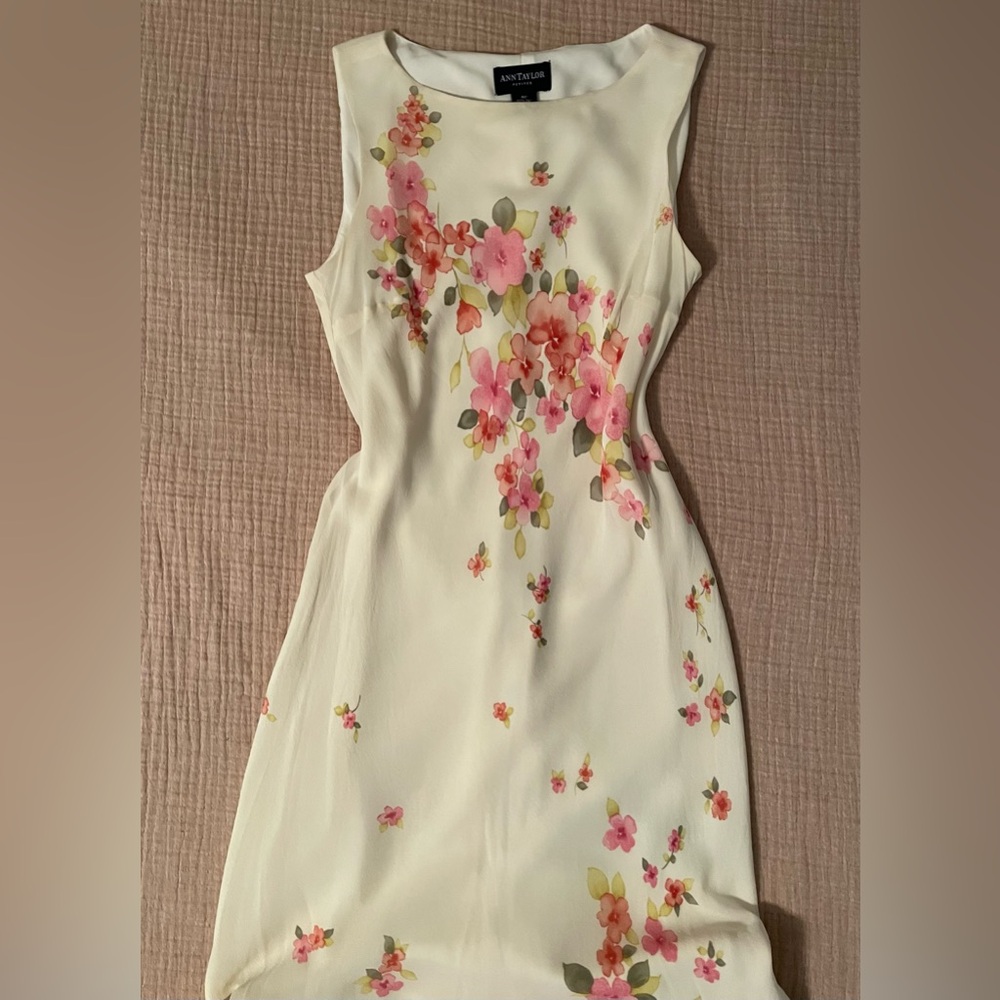 Ann Taylor Silk Floral Midi Dress